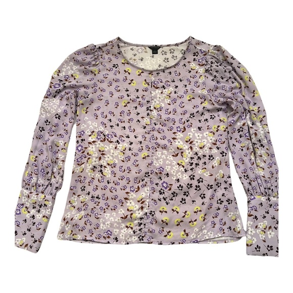 Ann Taylor Floral Lavender Women's Blouse - Picture 1 of 7
